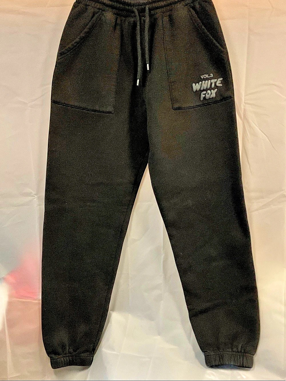 White Fox Black Joggers Size Small Like New